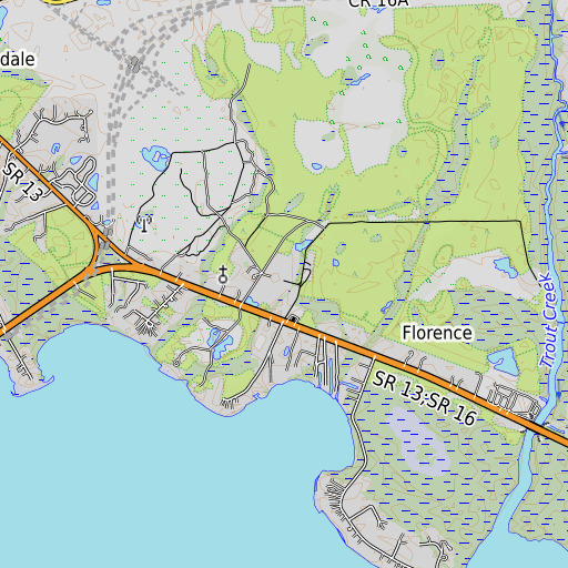 OpenTopoMap map of Deer Creek Ranch, FL