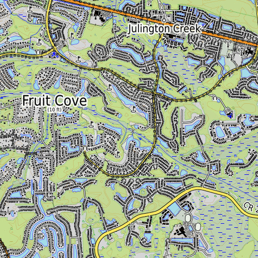 OpenTopoMap map of Little Lige Branch, FL