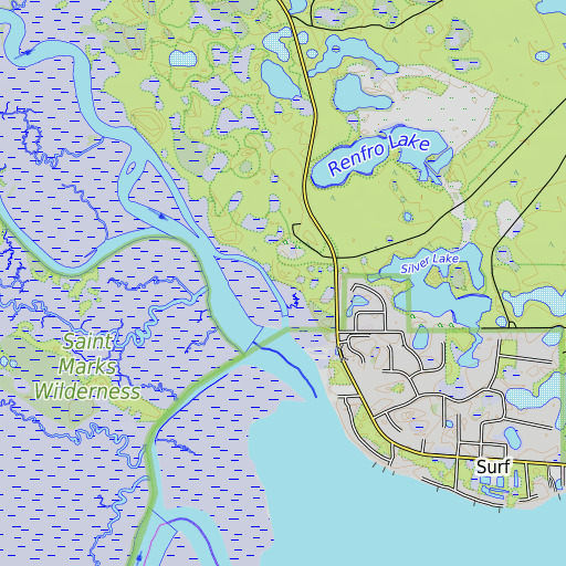 OpenTopoMap map of Mud Landing, FL
