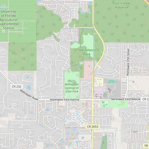 OpenStreetMap map of WUFT-FM (Gainesville), FL