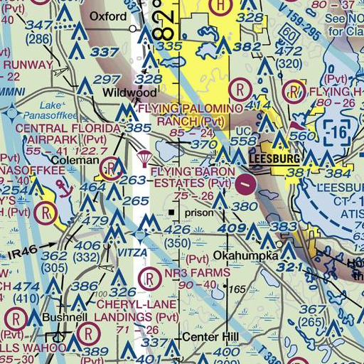 FAA VFR chart of WFRK-AM (Coleman), FL