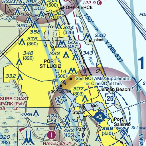 FAA VFR chart of WZZR-FM (Stuart), FL