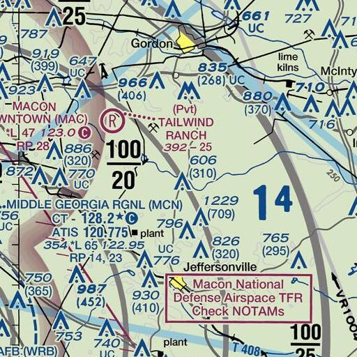 FAA VFR chart of Alligator Creek, GA