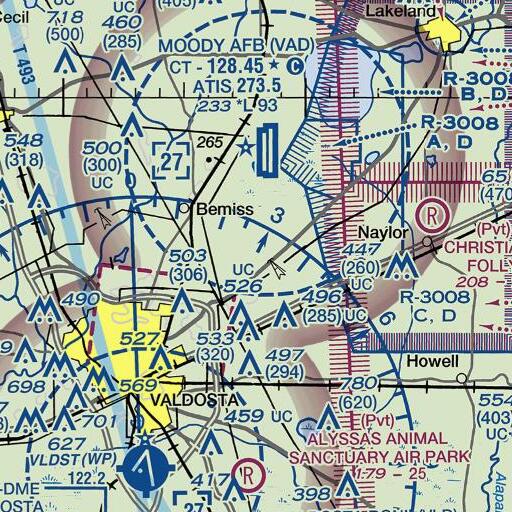 FAA VFR chart of Antioch Cemetery, GA