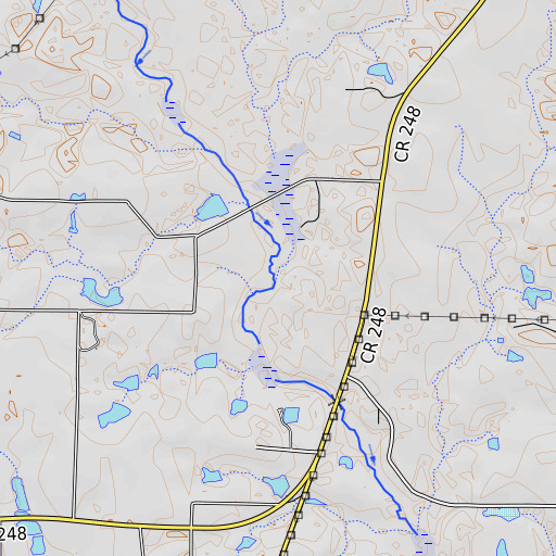 OpenTopoMap map of Ashburn Branch, GA