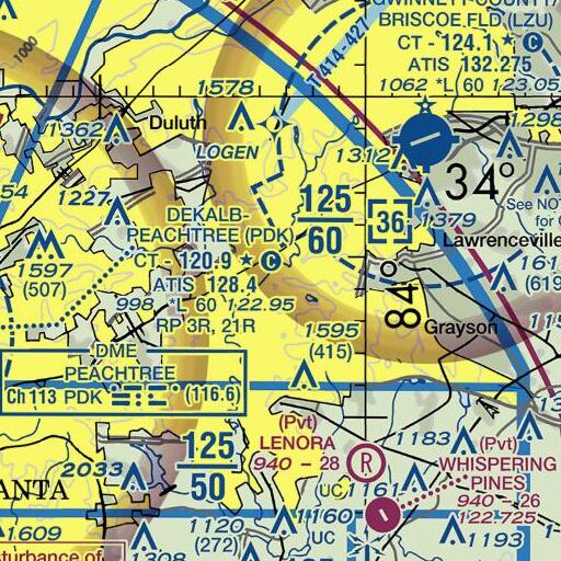 FAA VFR chart of Lake Atha, GA