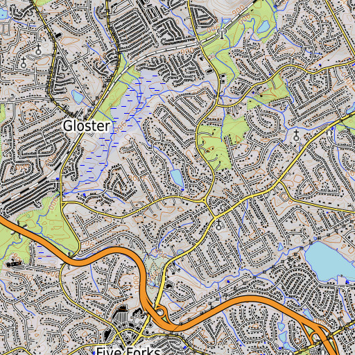 OpenTopoMap map of Lake Atha, GA