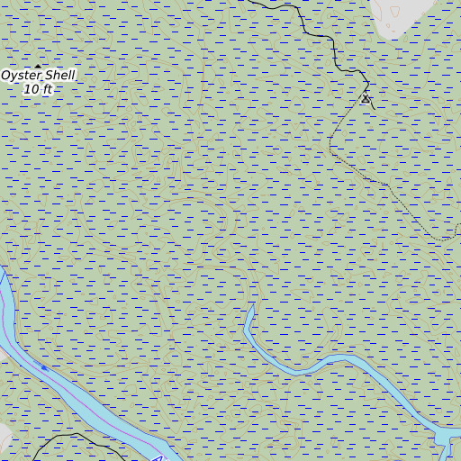 OpenTopoMap map of Ballast Bluff, GA