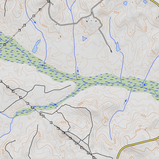 OpenTopoMap map of Beaverdam Branch, GA