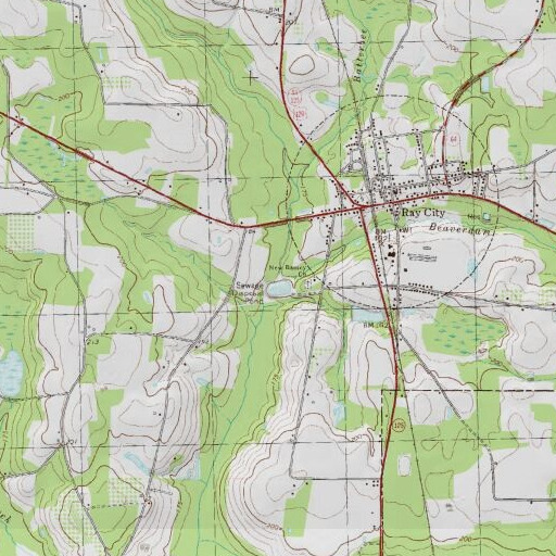 USGS 24K topo map of Beaverdam Creek, GA
