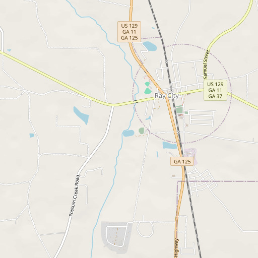 OpenStreetMap map of Beaverdam Creek, GA