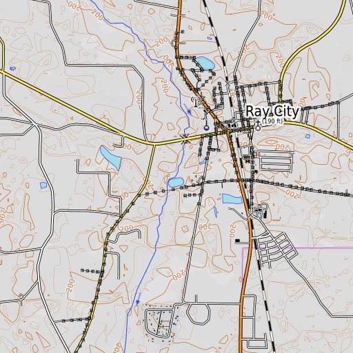 OpenTopoMap map of Beaverdam Creek, GA