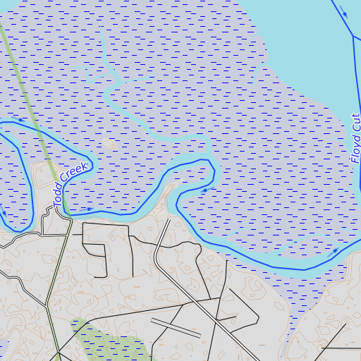 OpenTopoMap map of Boys Point, GA