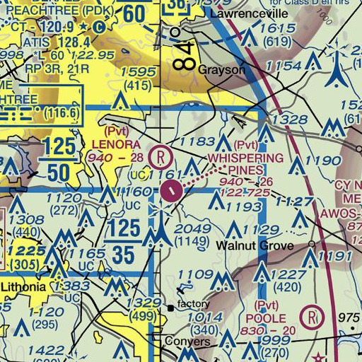 FAA VFR chart of Brushy Fork, GA