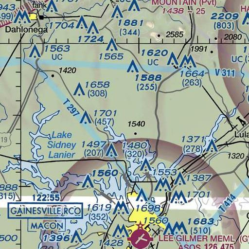 FAA VFR chart of Buckhorn Mountain, GA