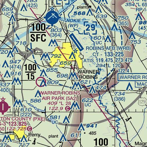 FAA VFR chart of Cainey Branch, GA