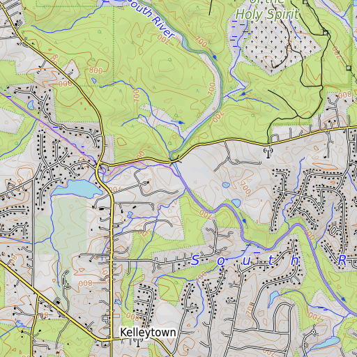 OpenTopoMap map of Camp Creek, GA