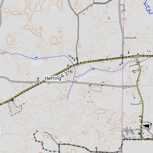 OpenTopoMap map of Caney Branch, GA