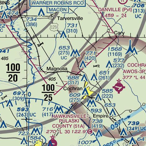 FAA VFR chart of Coley Creek, GA
