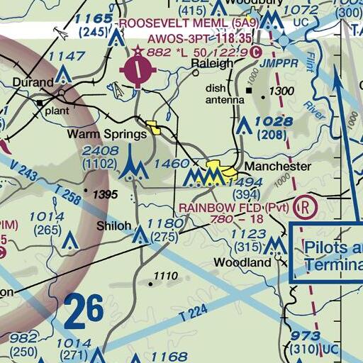FAA VFR chart of Cooler Branch, GA