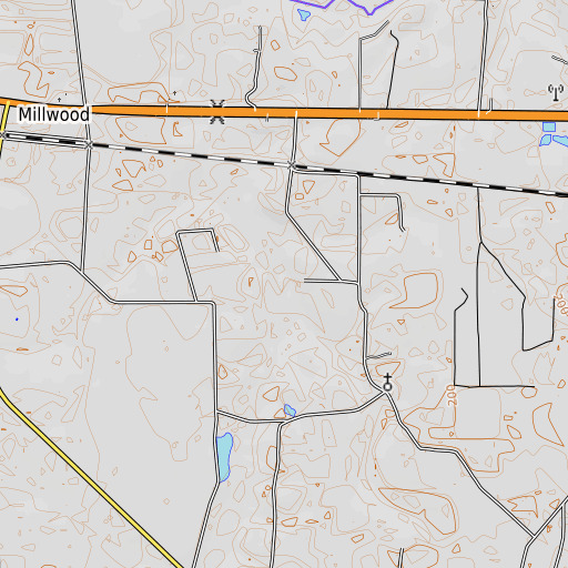 OpenTopoMap map of Coon Branch, GA