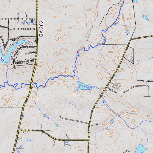 OpenTopoMap map of Coon Creek, GA
