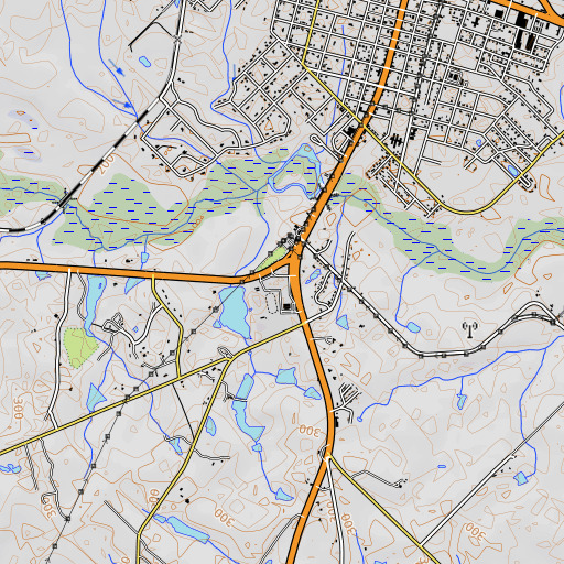 OpenTopoMap map of County High School, GA