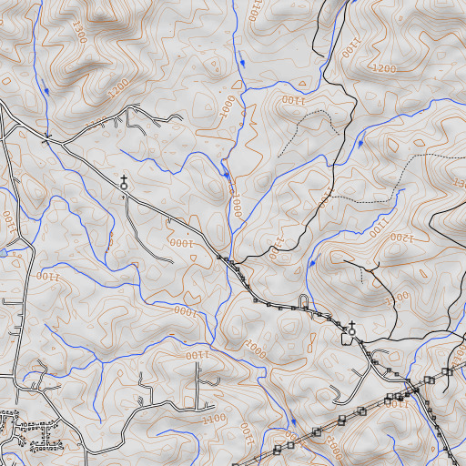 OpenTopoMap map of Davis Branch, GA