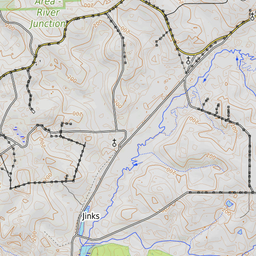 OpenTopoMap map of Dell School, GA