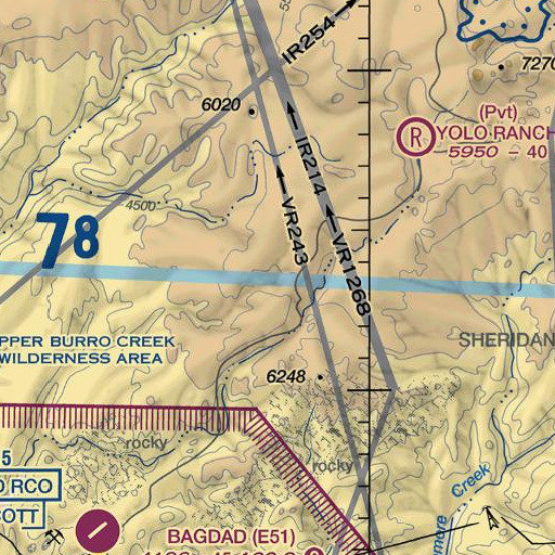 FAA VFR chart of Lower Corral Draw, AZ