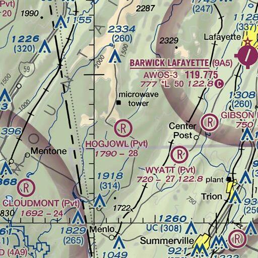 FAA VFR chart of Dougherty Gap, GA