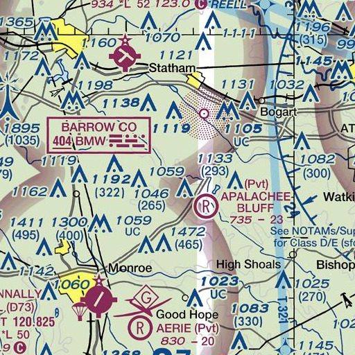 FAA VFR chart of Dove Creek, GA