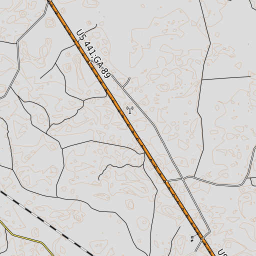 OpenTopoMap map of Dry Branch, GA