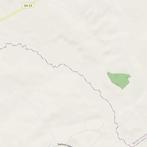 OpenStreetMap map of Dry Branch, GA