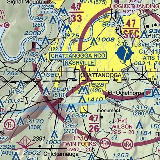 FAA VFR chart of Dry Creek, GA