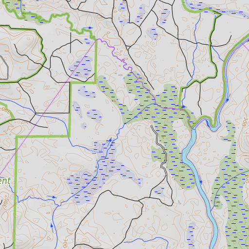 OpenTopoMap map of Dry Creek, GA