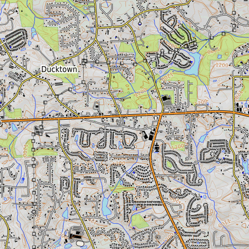 OpenTopoMap map of Ducktown School, GA