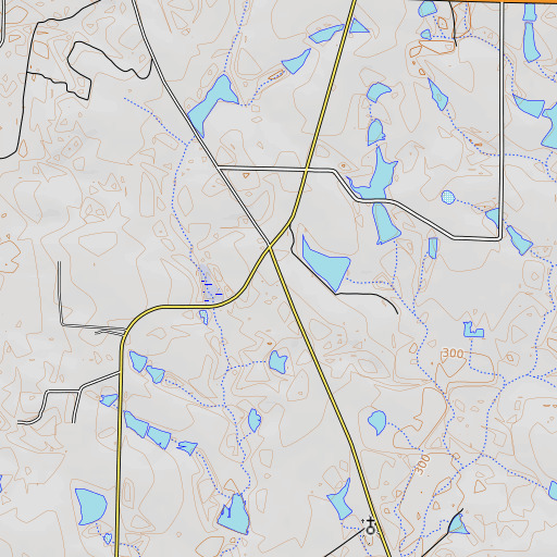 OpenTopoMap map of Ebenezer Cemetery, GA