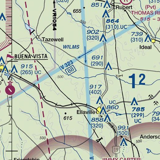FAA VFR chart of Fox Branch, GA