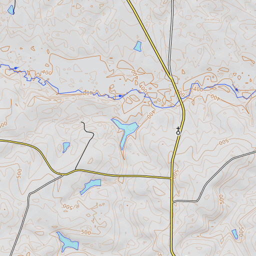 OpenTopoMap map of Fox Branch, GA