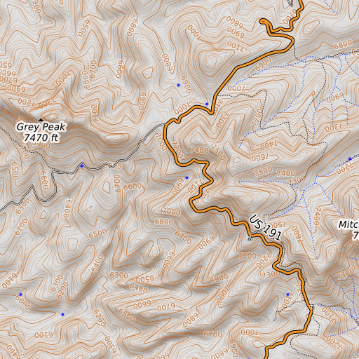 OpenTopoMap map of Main Spring, AZ