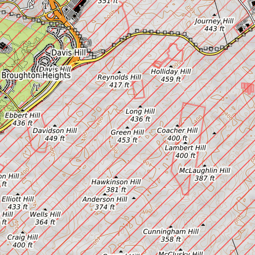 OpenTopoMap map of Green Hill, GA