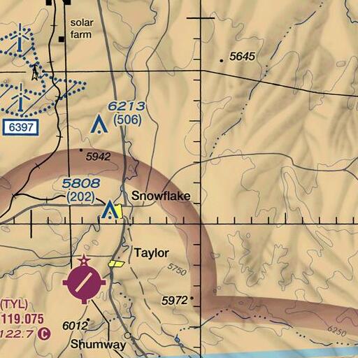 FAA VFR chart of Concho Flat, AZ