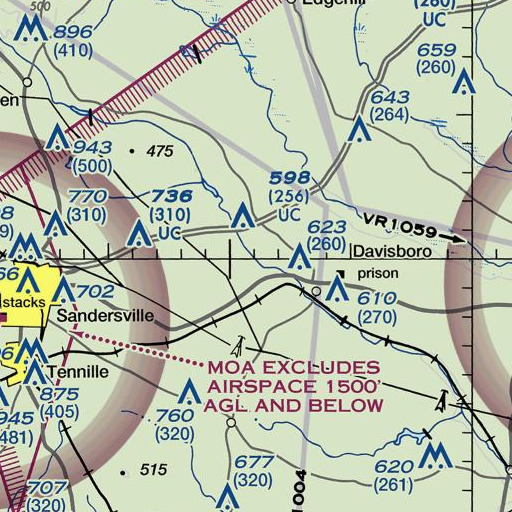 FAA VFR chart of Inman Branch, GA
