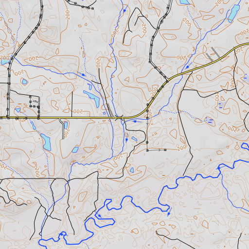 OpenTopoMap map of Jack Hall Branch, GA