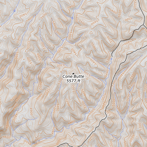 OpenTopoMap map of Cone Butte, AZ