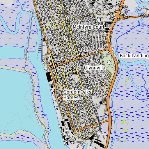 OpenTopoMap map of Lanier High School, GA