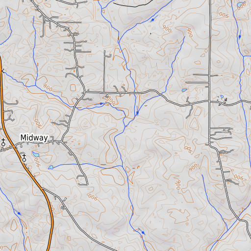 OpenTopoMap map of Long Branch, GA