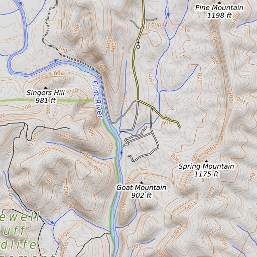 OpenTopoMap map of Long Branch, GA