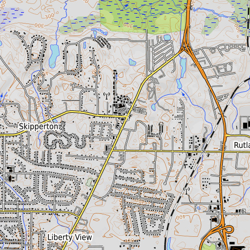 OpenTopoMap map of Macedonia School, GA